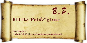Bilitz Pelágiusz névjegykártya